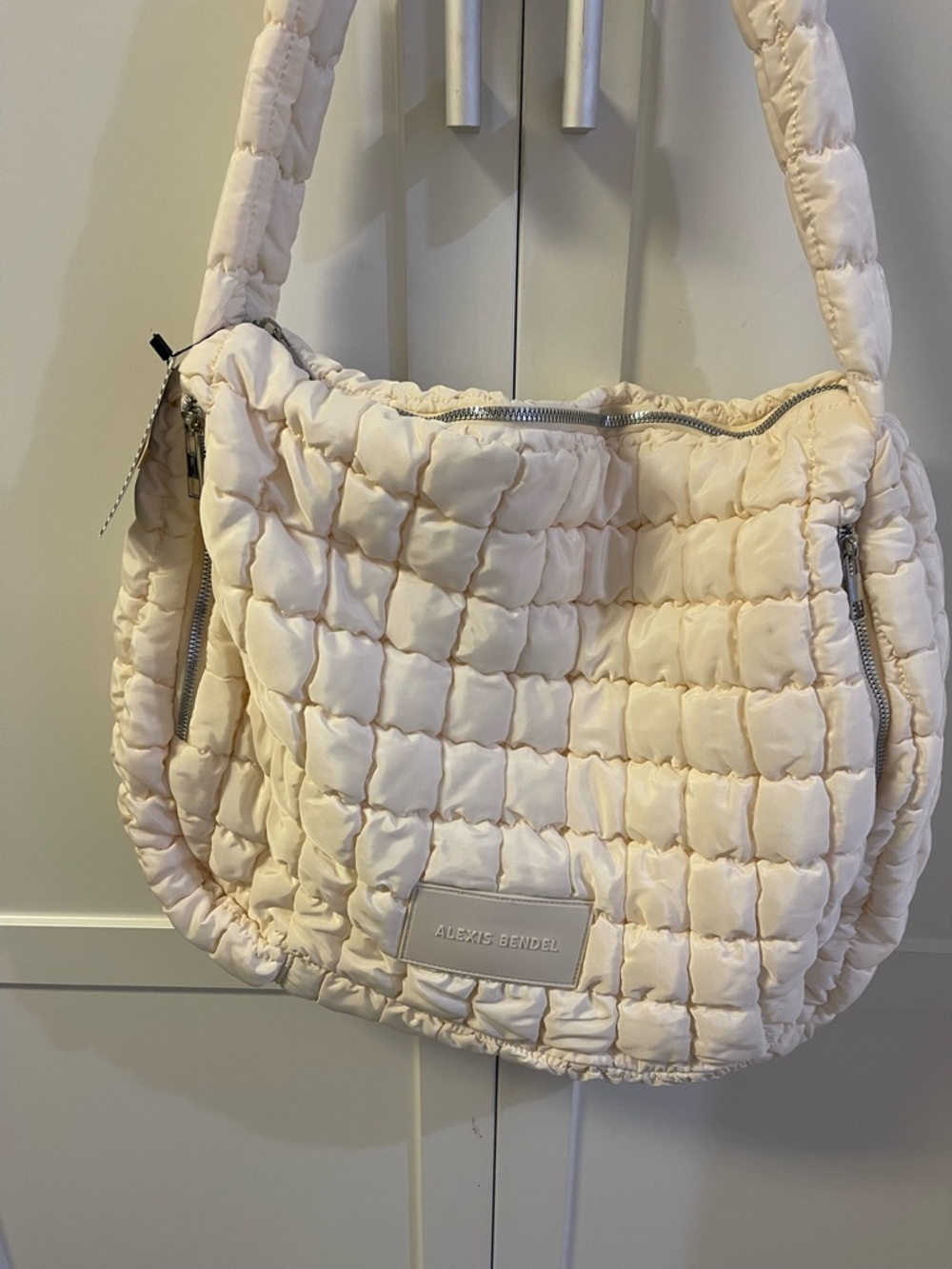 Alexis Bittar Cream Quilted Shoulder Bag
